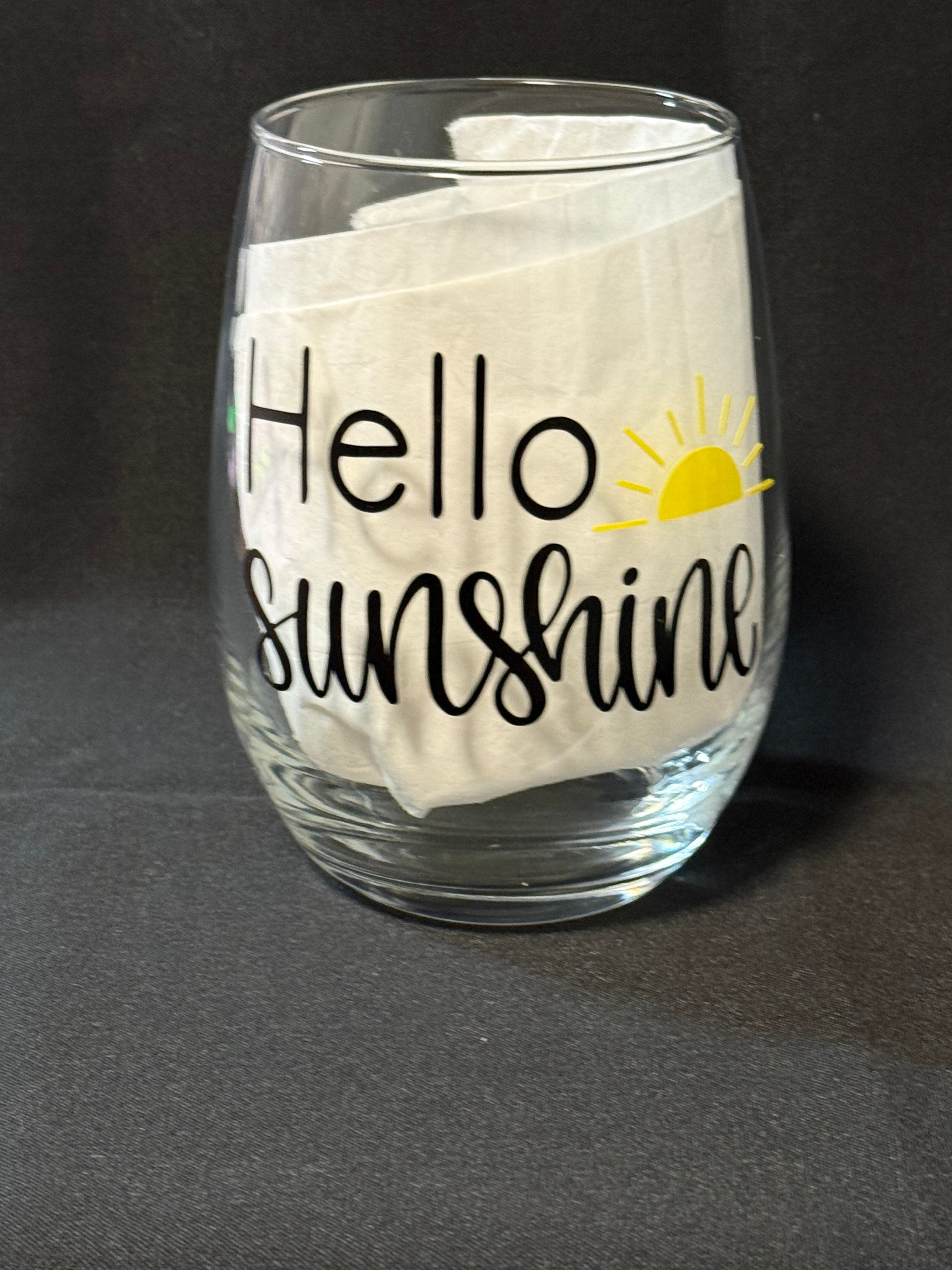 Hello Sunshine Stemless Wine Glass